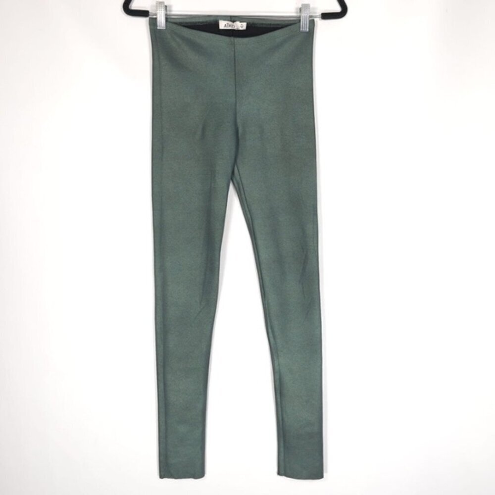 AIKO Women’s Leggings Metallic Green Stretch STYLE 253-AFA14061 USA MADE MEDIUM‎